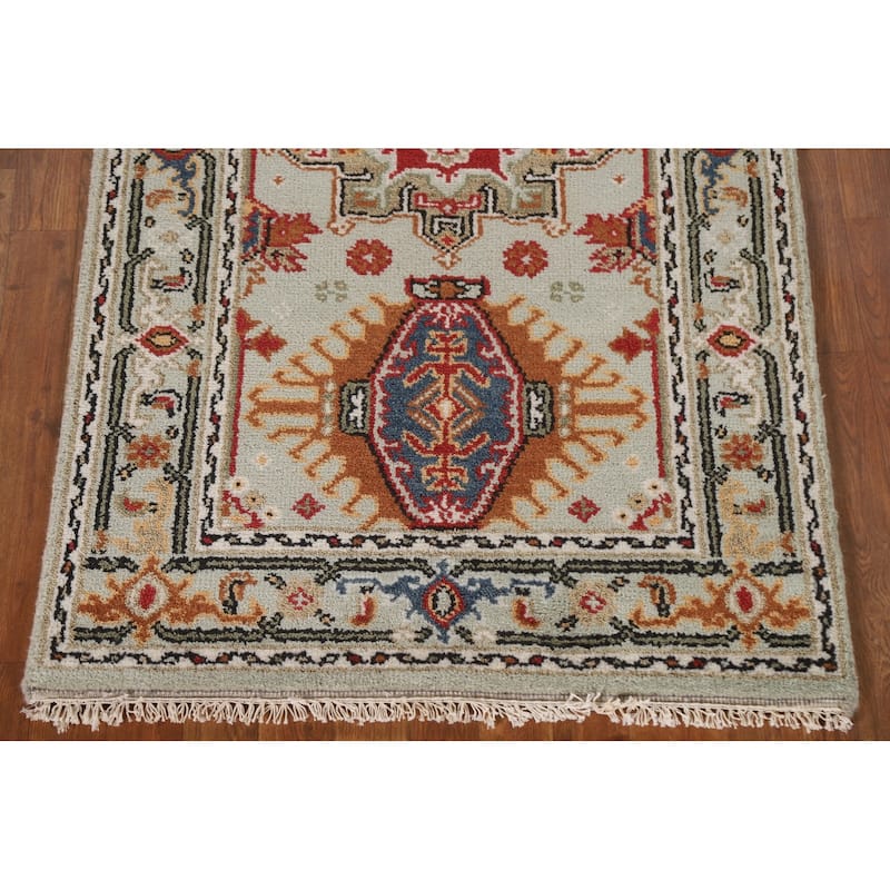 Geometric Kazak Area Rug Handmade Wool Carpet - 3'0"x 5'0"