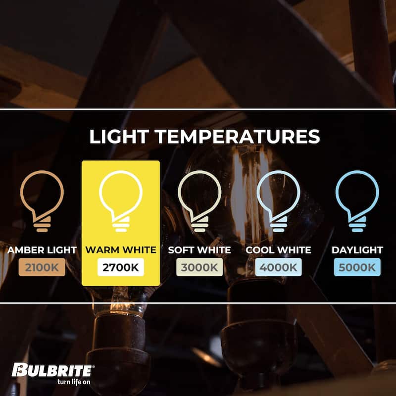 Bulbrite LED Filament Pack of (4) 13 Watt Dimmable G25 Light Bulbs with a Clear Finish and Medium (E26) Base - 2700K