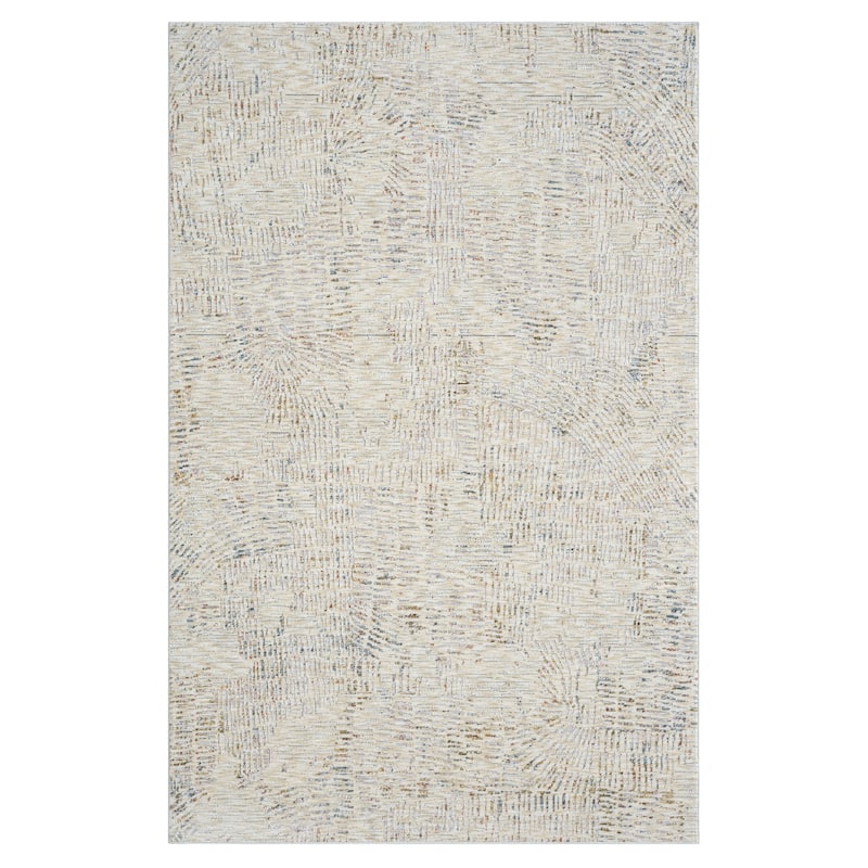 Reeves Modern Abstract Beige Performance Indoor Area Rug by Sevita
