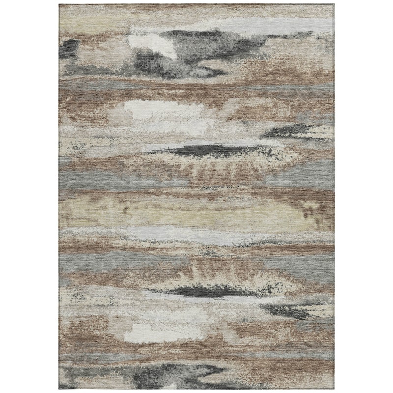 HomeRoots Abstract Transitional Rectangle Outdoor Rug