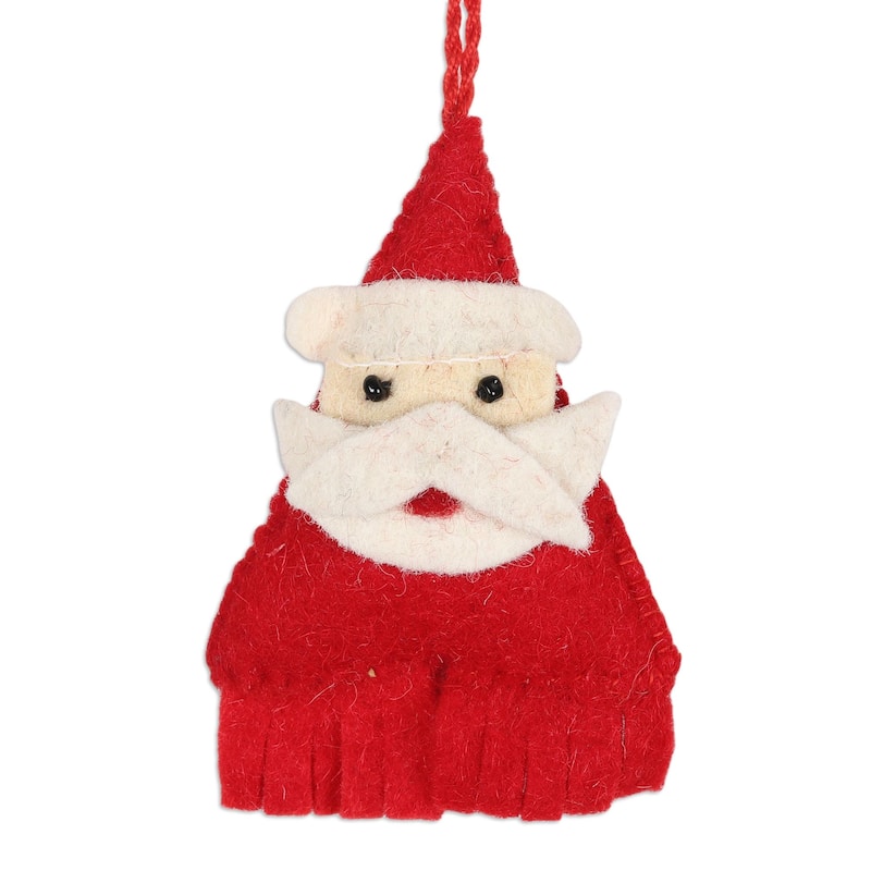 Novica Handmade Santas Coming Wool Felt Ornaments (Set Of 6)