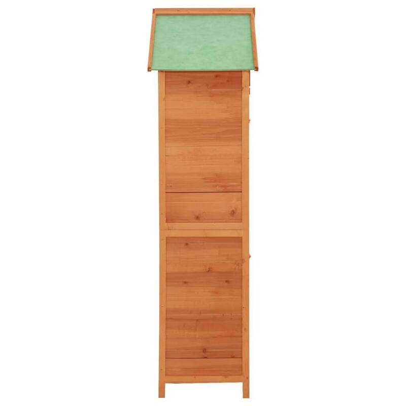 Outdoor Patio Storage Cabinet, 2 Doors, Natural Brown Solid Wood
