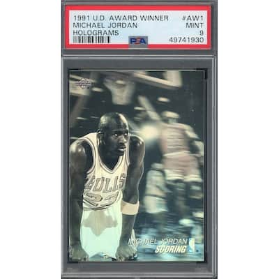 Michael Jordan 1991 Upper Deck Award Winner Holograms Basketball Card #AW1 PSA 9 - 8'6" x 11'6"