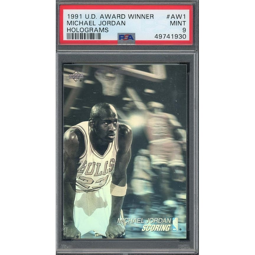 Michael Jordan 1991 Upper Deck Award Winner Holograms Basketball Card #AW1 PSA 9 - 8'6" x 11'6"