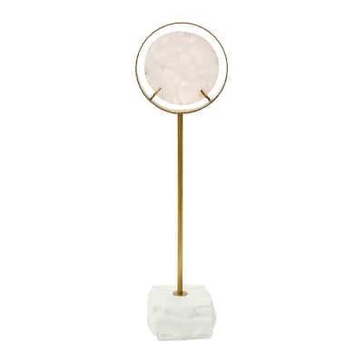 Decorative Agate Accent on Metal and Marble Stand