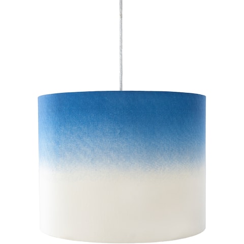 Tuti Dip-Dyed Blue Cotton 18-inch Drum Pendant Light - 14"H x 18"W x 18"D