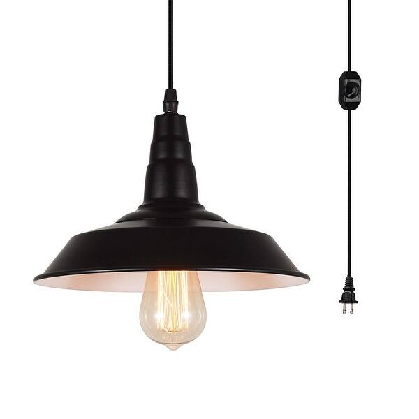 Vintage industrial dimmer switch plug in warehouse black pendant light