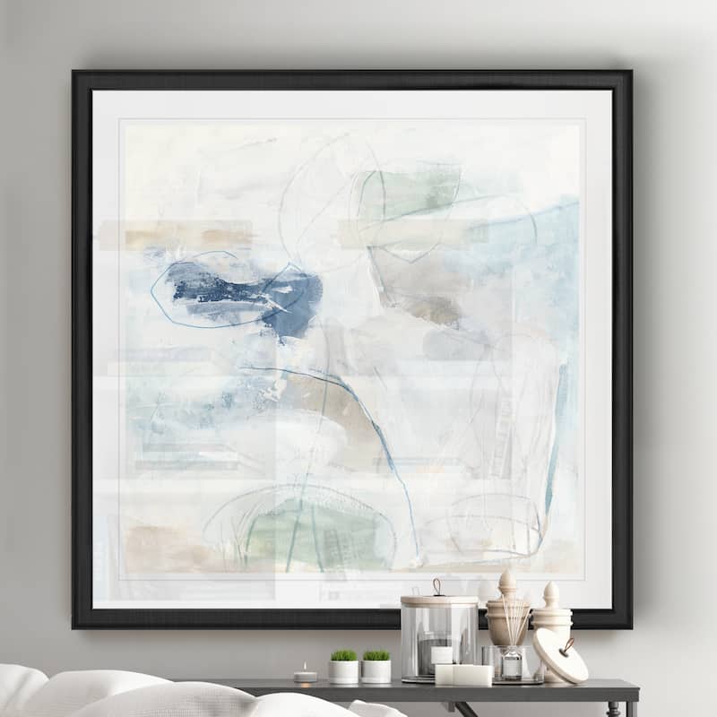 Pebble Coast I -Black Framed Print