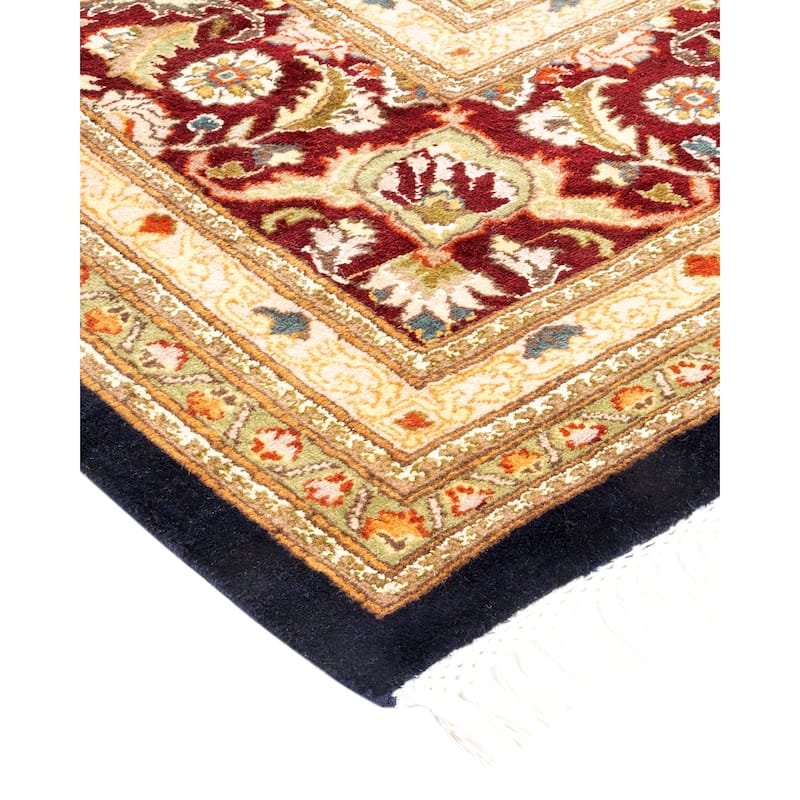 Overton Hand Knotted Wool Vintage Inspired Traditional Mogul Blue Area Rug - 9 X 12
