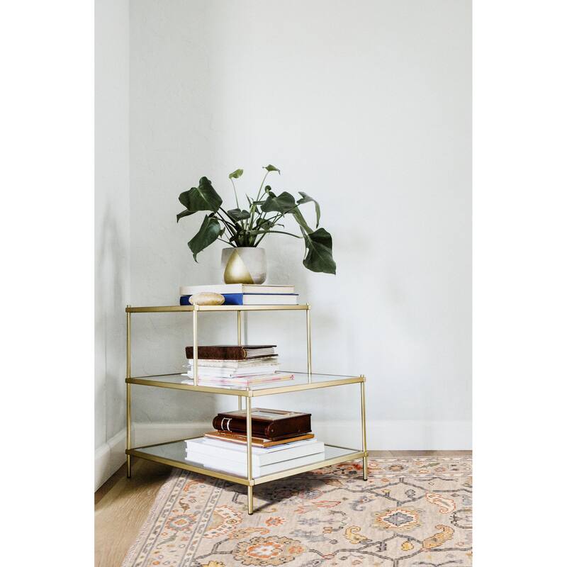 ECARPETGALLERY Hand-knotted Modern Oushak Light Khaki Wool Rug - 3'8 x 5'7