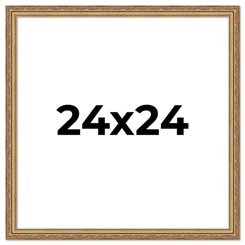 24x24 Frame Red Solid Wood Picture Frame Width 1.75 Inches | Interior Frame Depth 1 13/16 Inches