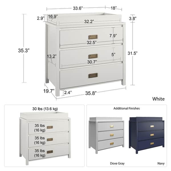 Little Seeds Monarch Hill Haven 3 Drawer Changing Dresser
