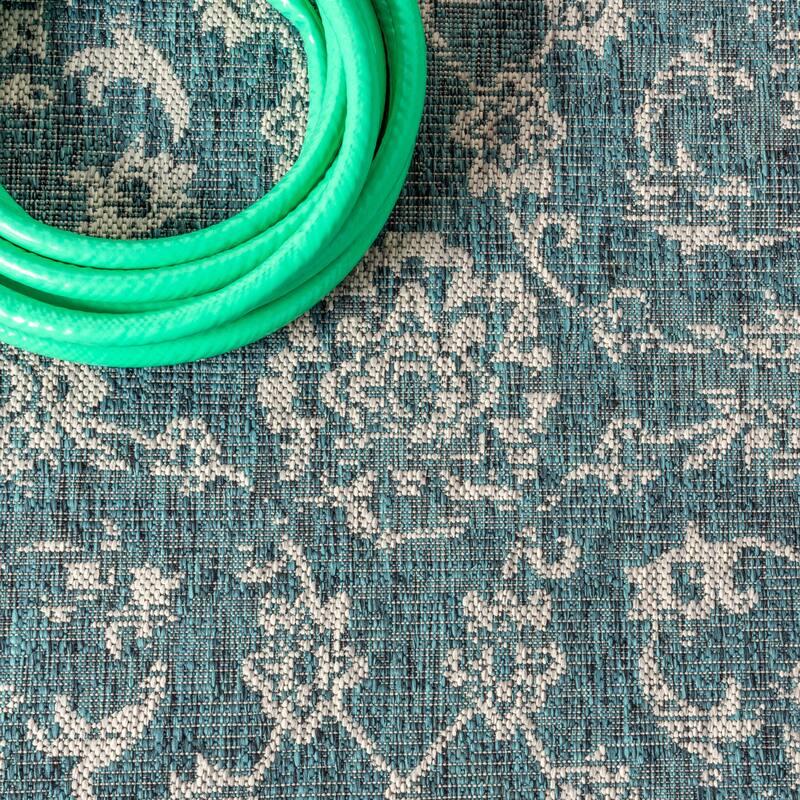 JONATHAN Y Sinjuri Bohemian Textured Weave Floral Indoor/Outdoor Area Rug