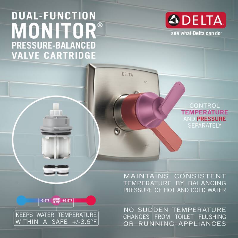 Delta Pivotal Monitor 17 Series Dual Function Pressure Balanced Shower