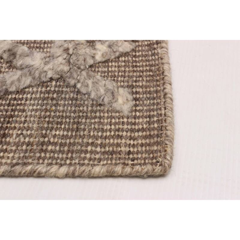 ECARPETGALLERY Hand-knotted Tangier Taupe Wool Rug - 5'4 x 7'9