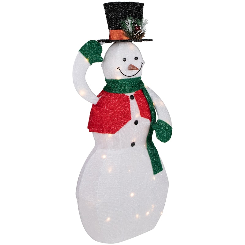 36" LED Lighted Animated Hat Tipping Snowman Christmas Figure