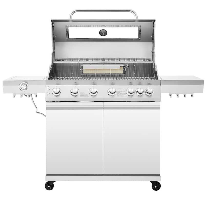 Royal Gourmet, 6-Burner Gas Grill with Side & Infrared Rear Burners - N/A