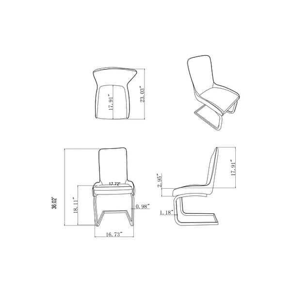 Somette Sophie Two-Tone Bucket-Style Brewer Chair (Set of 2)
