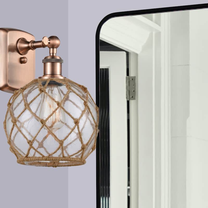 Innovations Lighting Farmhouse Rope 13" Tall Bathroom Sconce