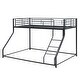 preview thumbnail 5 of 10, Metal Twin XL Over Queen Floor Bunk Bed with Sloping Ladder, Space-Saving Design, Black