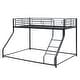 preview thumbnail 5 of 10, Twin XL Over Queen Metal Bunk Bed, Black