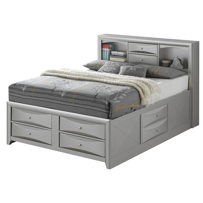 Glory Furniture Marilla Storage Bed - Silver - King