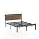 preview thumbnail 8 of 8, Furniture of America Aramana Industrial Two-tone Steel Platform Bed Dark Brown - Queen