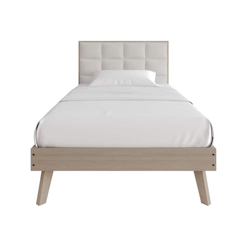 CraftPorch Vintage Wooden Platform Bed - Twin - Antique Grey