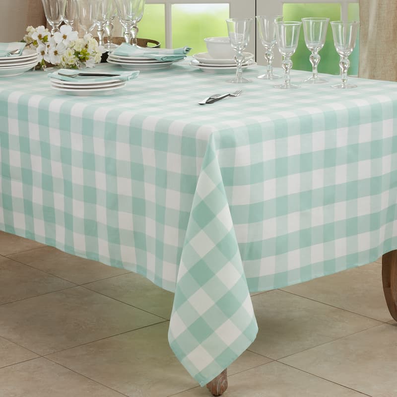 Casual Buffalo Plaid Tablecloth - 70 x 70-Square - Green