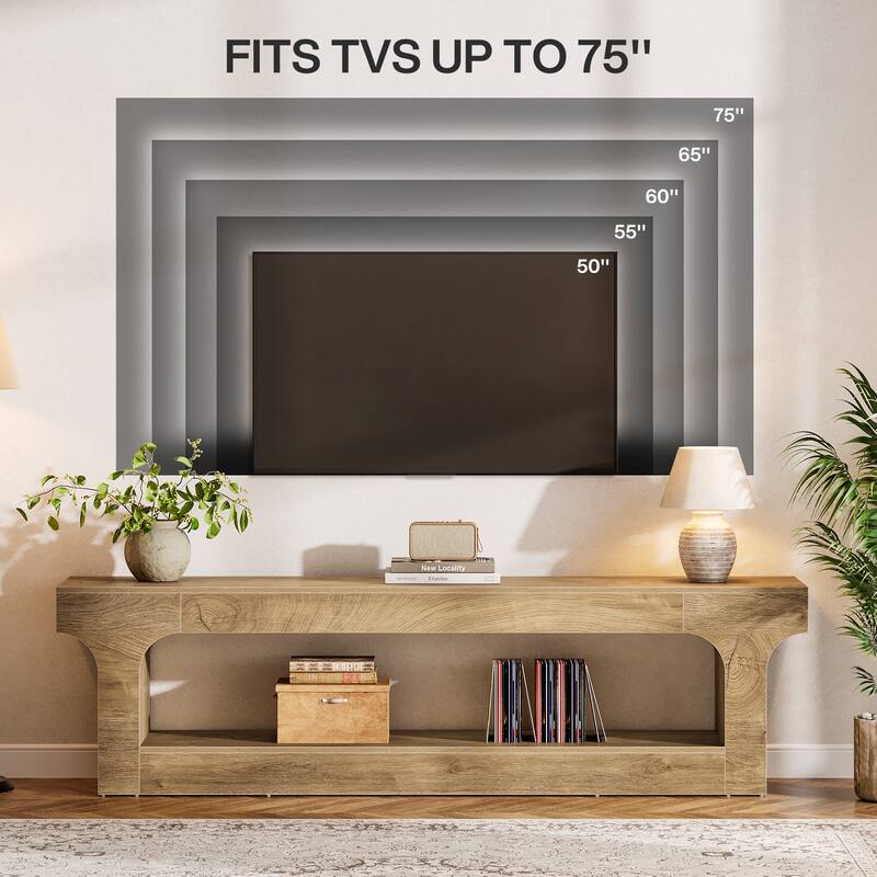 63" TV Stand for TVs Up to 70 Inches, Entertainment Center with Shelf
