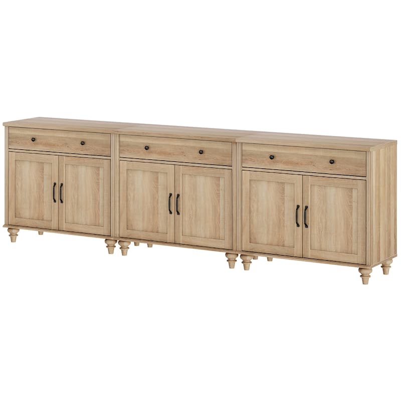 Farmhouse TV Stand for 75 inch TV, TV Console with Storage