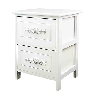 Shop Dl Furniture Fully Assembled 100 Solid Wood Elegant Night Stand 2 Drawer Storage Shelf Organizer Overstock 27784590 Snowflake White 3 3 Drawer