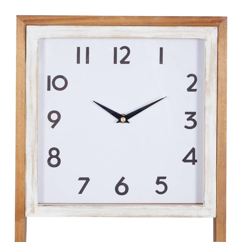 Brown Wood Farmhouse Wall Clock 24 x 12 x 4 - 12 x 4 x 24