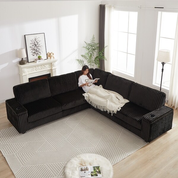 Cord corner sofa bed discount