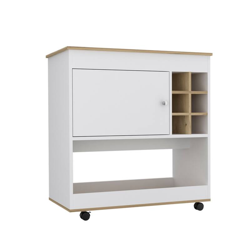 Bar Cart Lower Panel With Six Bottle Cubbies