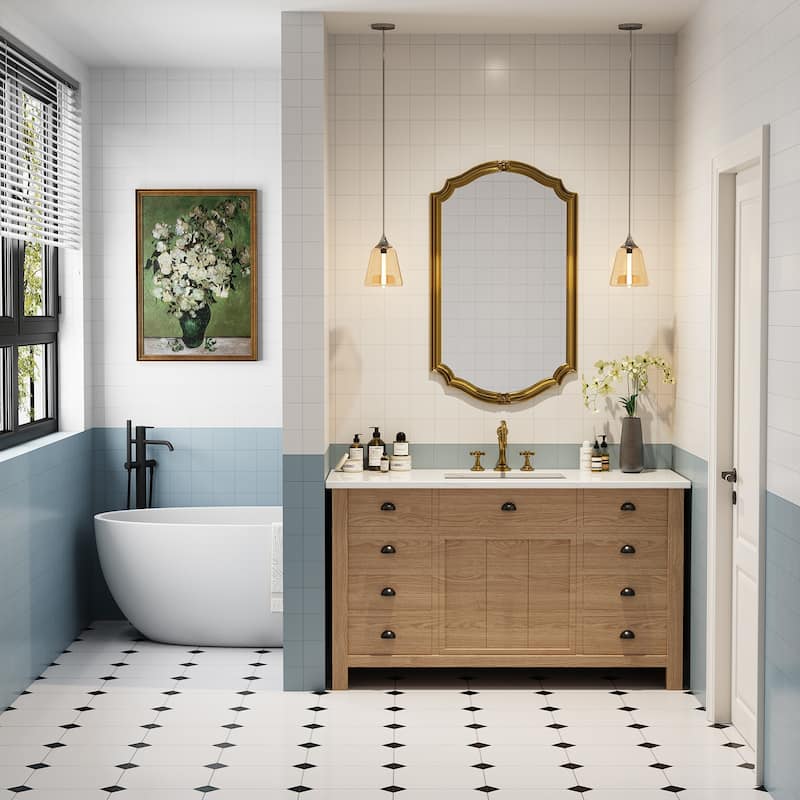 HOROW 23.63 in Rectangular Undermount Ceramic Bathroom Sink in Black with Overflow Drain