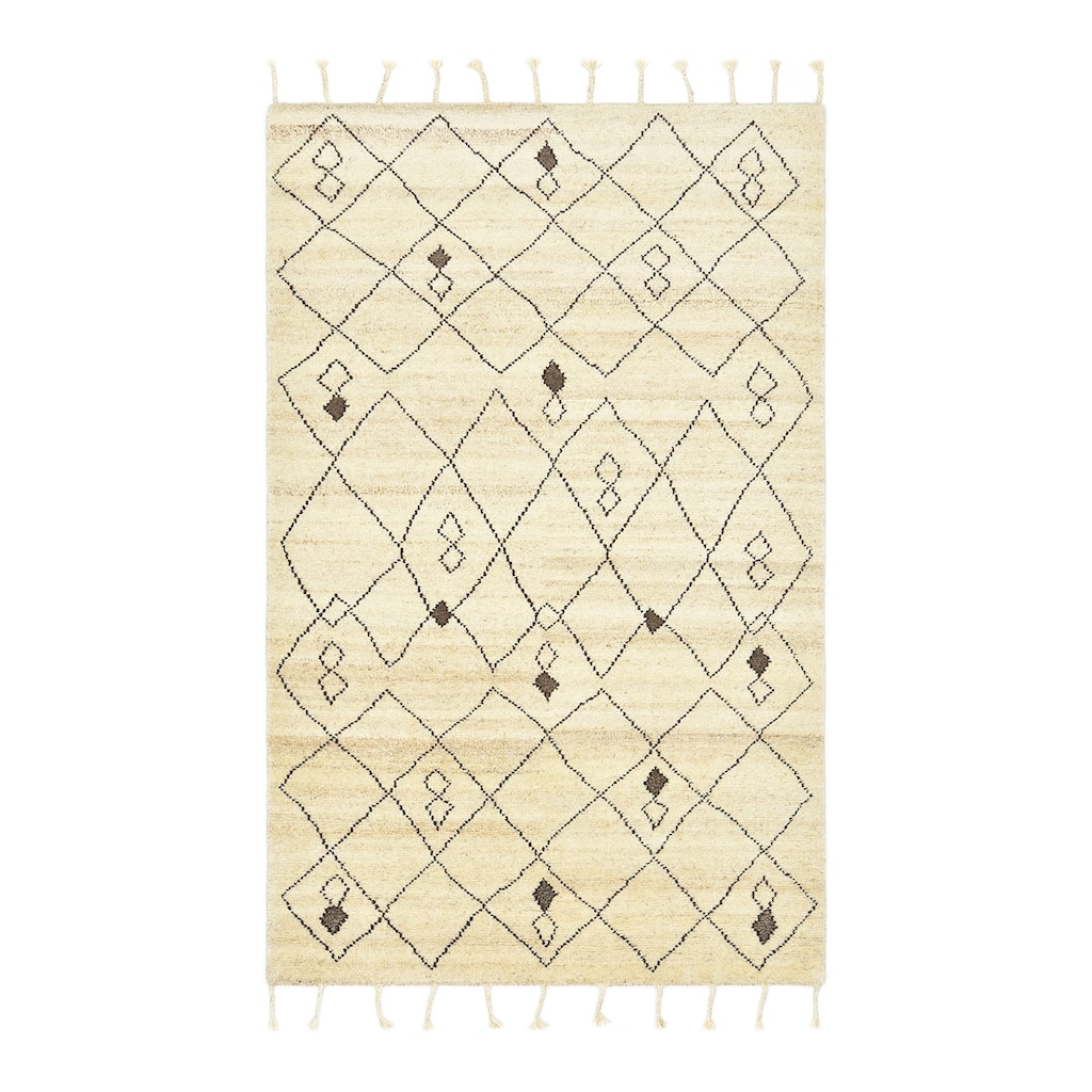 Bos Bohemian Moroccan Hand-Knotted Area Rug - 5' x 8'
