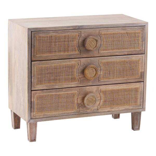 Shop Aurelle Home Modern Solid Mango Wood And Woven Dresser Overstock 32044167