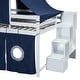 preview thumbnail 19 of 17, Full Size Loft Bed with Tent and Tower , Sturdy Construction and Playful Design for Kids