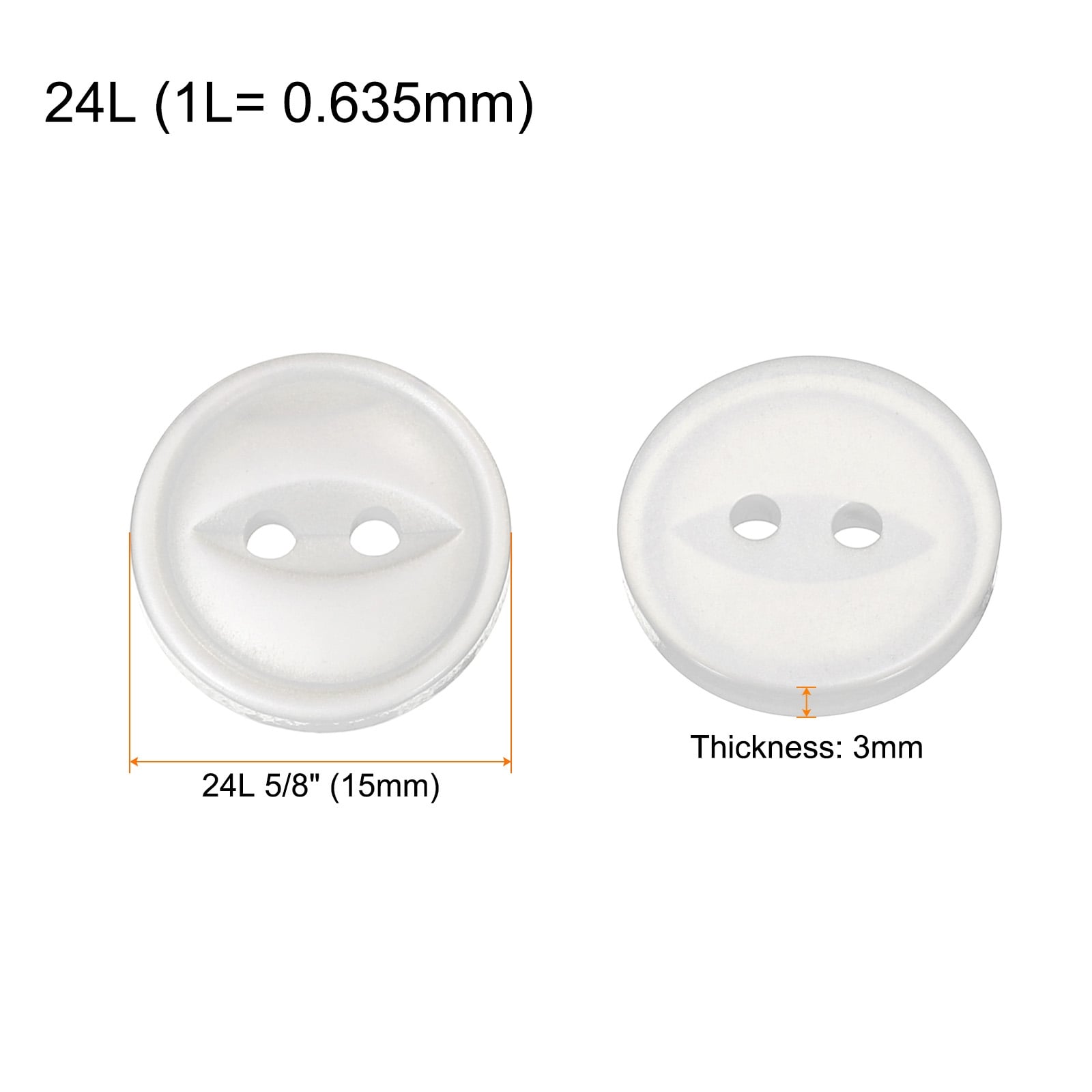 Round Sewing Buttons Resin 2-Hole Fish Eye Craft Replacement Button for Craft Pants Dress Clothing Fastener Buttons