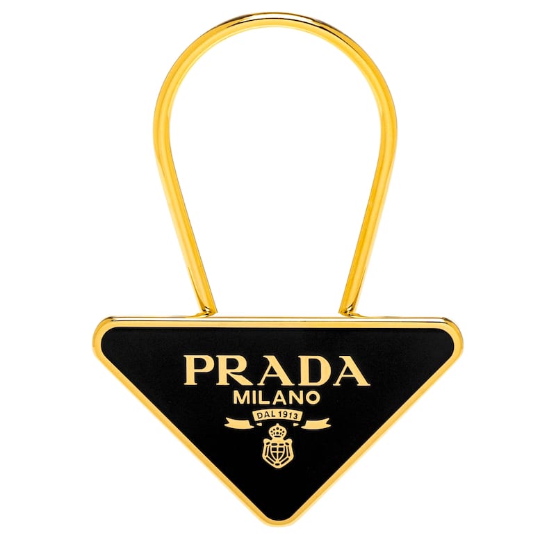 Prada Enameled Metal Keyring - Black