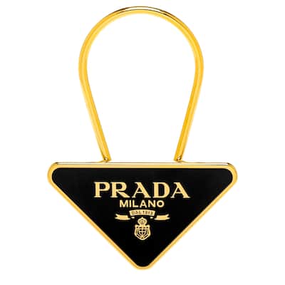 Prada Enameled Metal Keyring