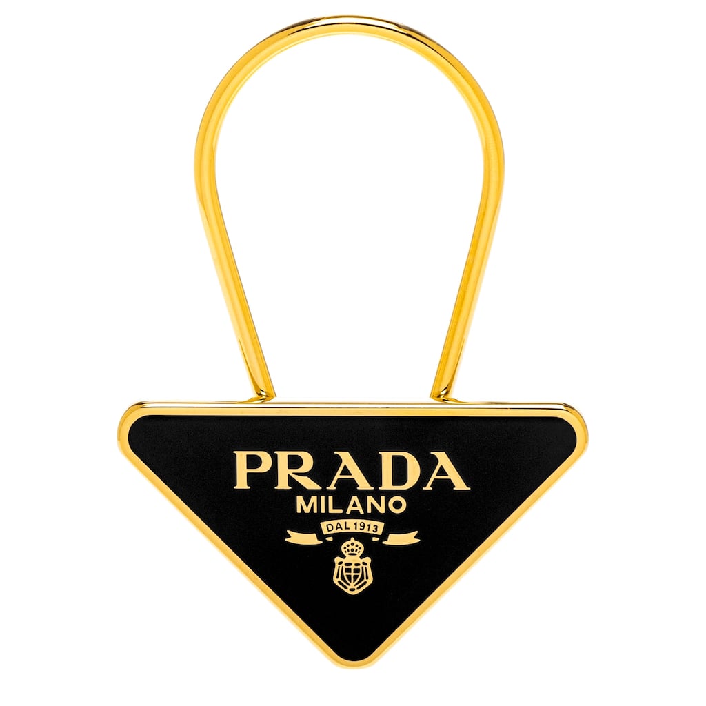 Prada Enameled Metal Keyring