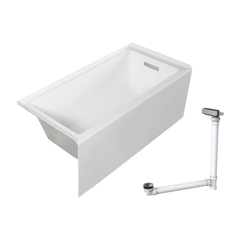 Transolid UATLN603222-R Unity AFR 60" x 32" Three Wall Alcove Acrylic - White / Brushed Nickel