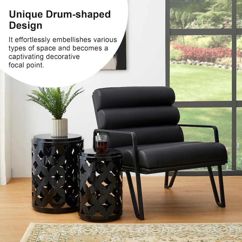 Glitzhome 19.25"H Set of 2 Modern Metal Frame Side Table - 14"L x 14"W x 19.25"H