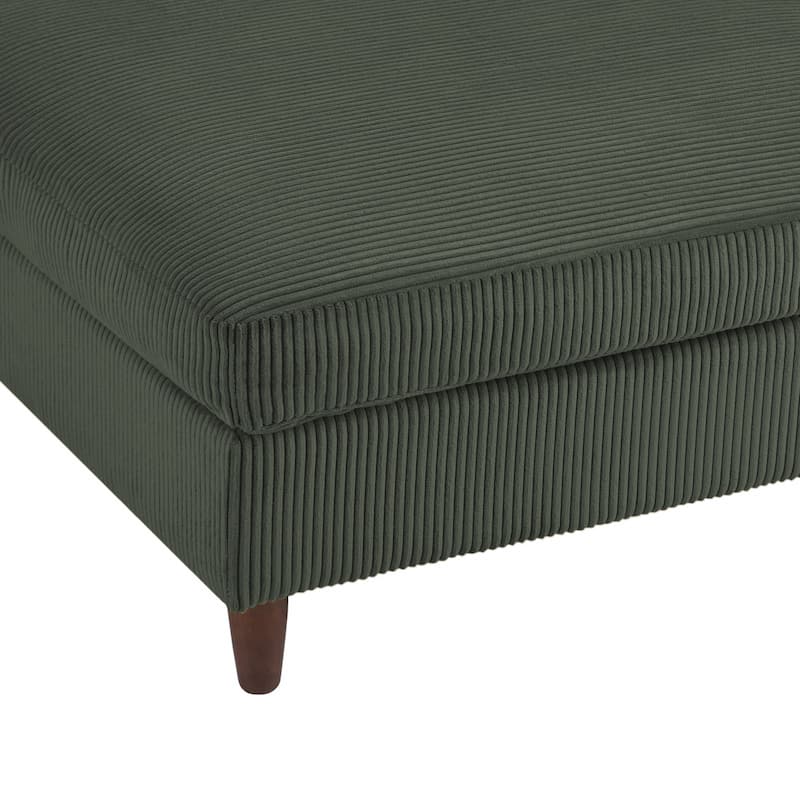 Corduroy Accent Chair with Ottoman Modular Couch Sectional Sofa