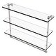 preview thumbnail 21 of 32, Allied Brass 16 Inch Triple Tiered Glass Shelf with Integrated Towel Bar