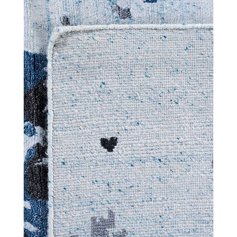 Modern One-of-a-Kind Hand-Knotted Area Rug, Blue - 8' 2" x 10' 2"