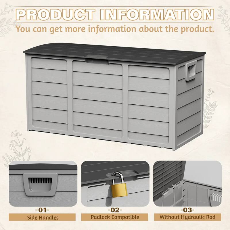 75 Gallon Outdoor Patio Durable Resin Storage Deck Box