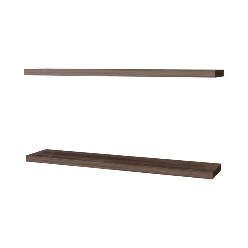 48-Inch Wall-Mounted Floating Shelf Two-Piece Set - N/A